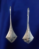 Long Leaf silver earrings