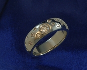 White gold and diamond flush mount ring