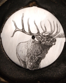 Hand engraved elk watch dial progression 2