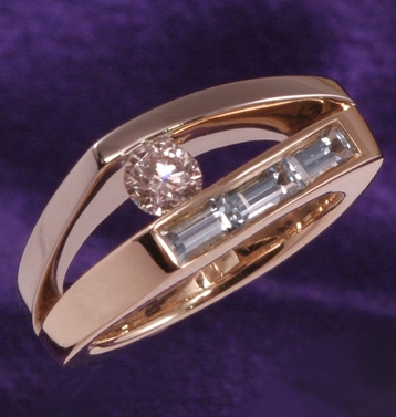 Two Tone and diamond ring Spark Custom Goldsmithing